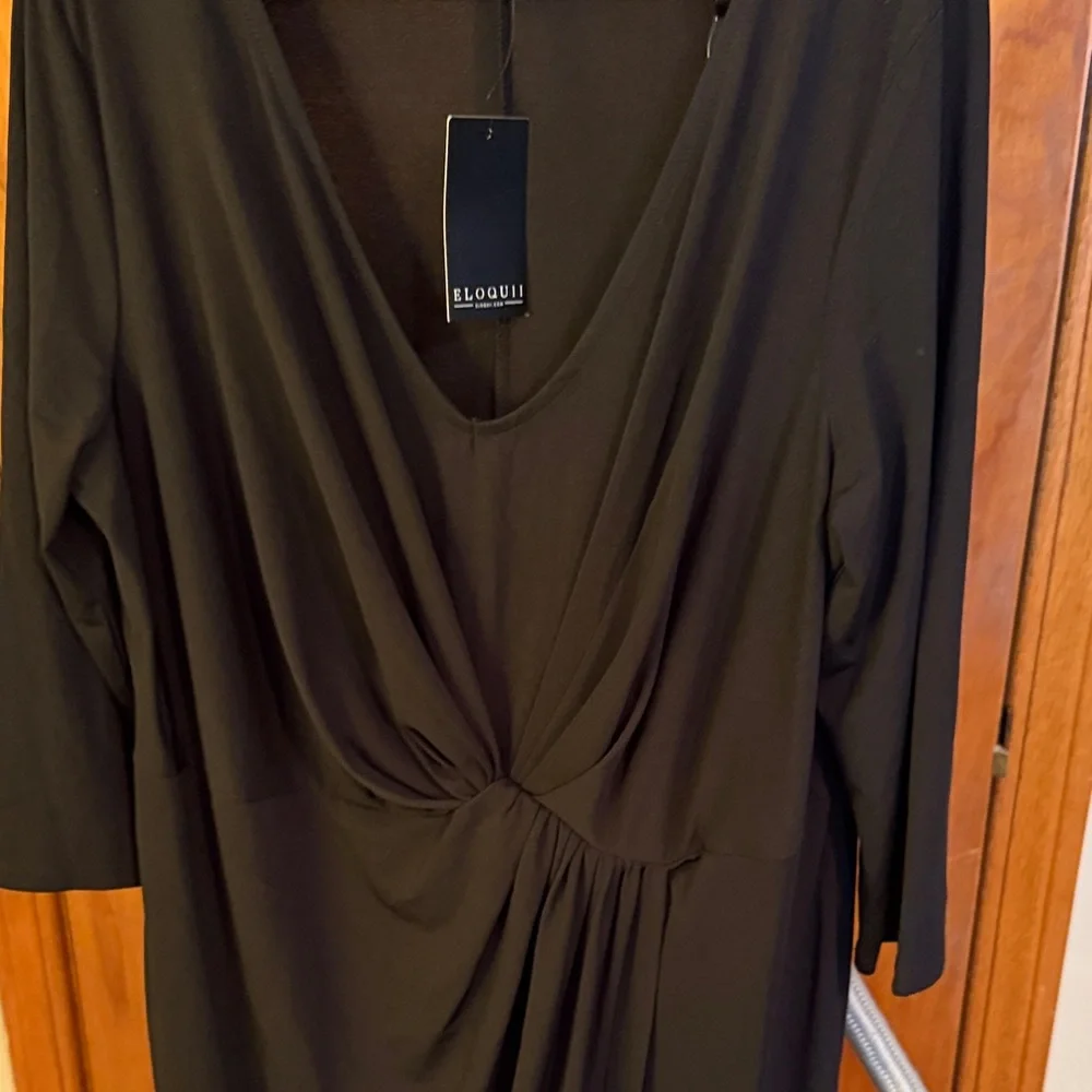 Eloquii Elegant Black Long Sleeve Dress. Sz 16. Black. NWT - Picture 2 of 4
